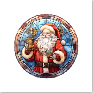 Father Christmas with a mug Posters and Art